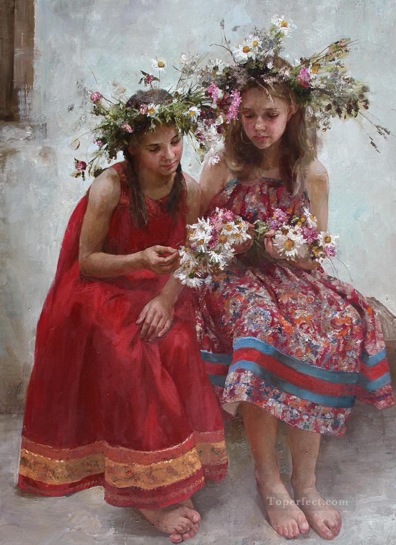 Pretty Little Girl NM Tajikistan 30 Impressionist Oil Paintings